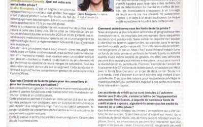 Interview dans Investissement Conseils, le risque de surestimer la liquidité de la dette privée